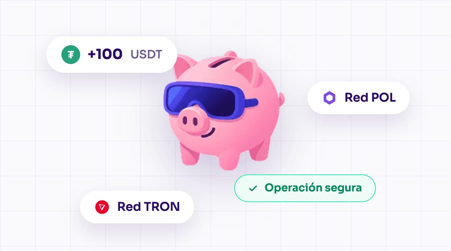 Operá en USDT, con POL y TRON