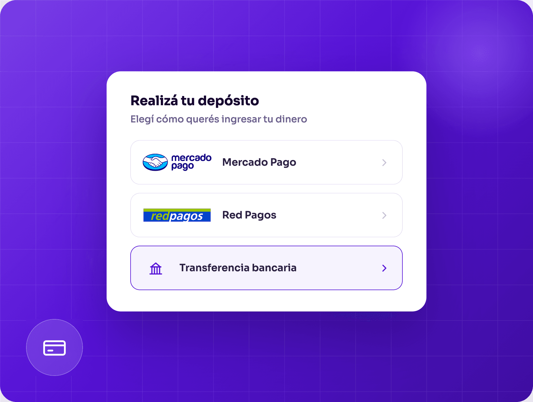 Realizá un depósito